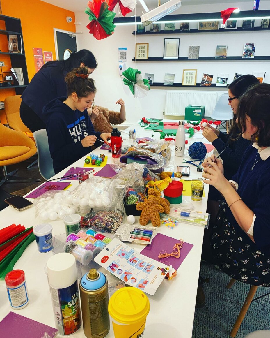 We prepared for Christmas Day by hand crafting all our decorations and making our common room worthy of a visit from Santa 🏼 . . . student studentlife students crafting christmasdecor